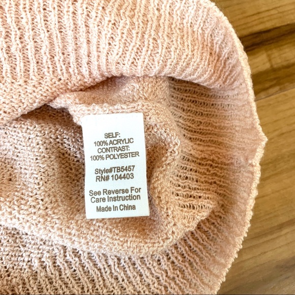 MINE Light Pink Pom Pom Dot Sleeve Knit Top - Picture 15 of 16